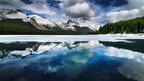 Wallpaper Id 97672 Mountains Water Lake Louise Lake Canada Ice