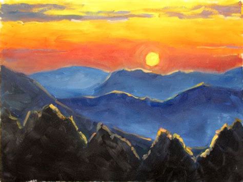 Sunset Mountain Painting At PaintingValley Com Explore Collection Of