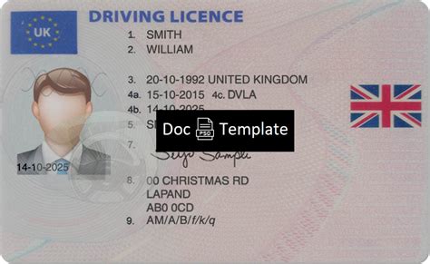 Uk Driver License Template Psd Psd Templates