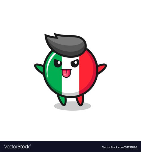 Naughty Italy Flag Character In Mocking Pose Vector Image