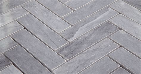 Gray Marble Herringbone Stone Mosaic Tiles Floors Lx M 073