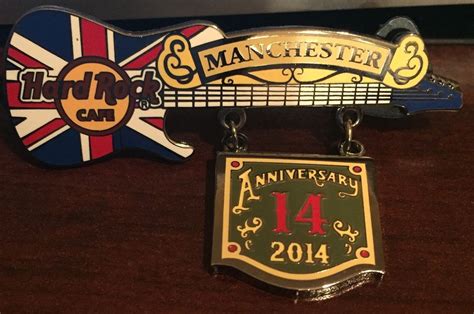 Hard Rock Cafe Manchester 14th Anniversary Guitar Pin 2014 Ebay
