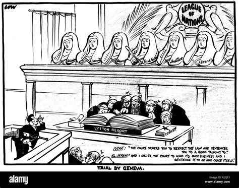 Satirical Cartoon Titled Trial By Geneva By David Low 1891 1963 A