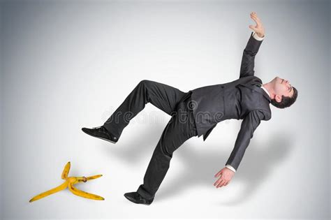 Man Slipping On Banana Peel Stock Image Image Of Male Light 16177709