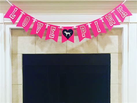 Love Pink Banner Victoria's Secret Pink PINK inspired | Etsy | Pink banner, Pink party theme 