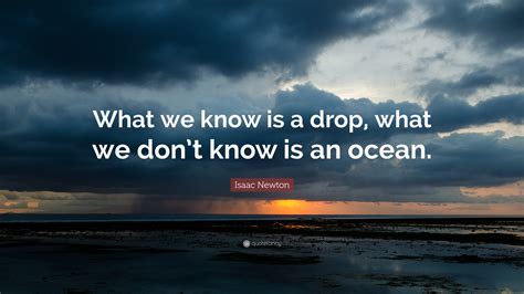 Isaac Newton Quote What We Know Is A Drop What We Dont Know Is An