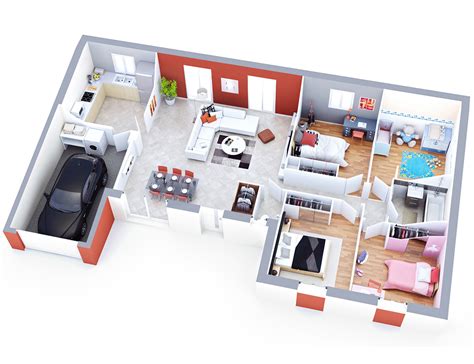 Elle allie les avantages des habitations de ville à ceux des pavillons traditionnels. Plan maison moderne ALTHEN Contemporain | Top Duo