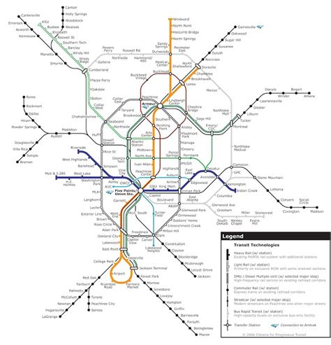 Atlanta Transit Map Created In 2006 By Citizens For Progressive Transit