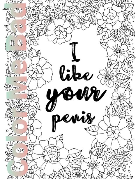 I Like Your Penis An Adult Coloring Page Etsy