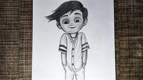 How To Draw A Cute Boy Cartoon With Pencil Art With Ali Youtube