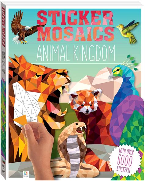 Sticker Mosaics Animal Kingdom Books Adult Colouring Adults