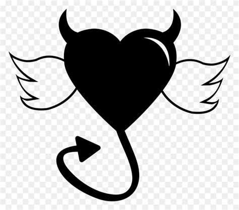 File Svg Angel With A Devil Tail Stencil Mustache Hd Png Download