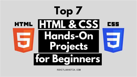 Top 7 Hands On HTML CSS Projects For Beginners To Practice Rohit Lakhotia