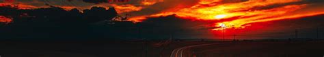 1440x256 Resolution Fire Sunset At Road 4k 1440x256 Resolution