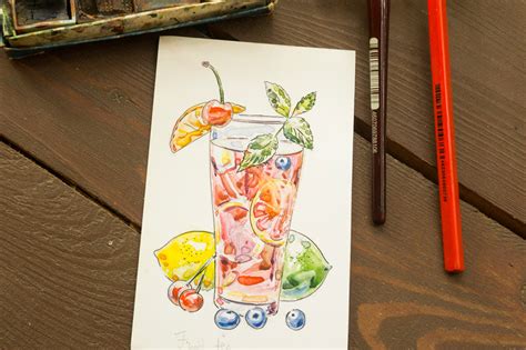Watercolor Drinks Vector Set By Miminoshka Thehungryjpeg