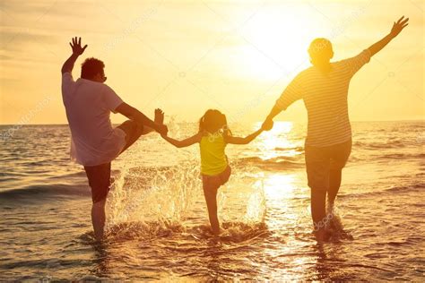 Happy family enjoy summer vacation on the beach ⬇ Stock Photo, Image by ...
