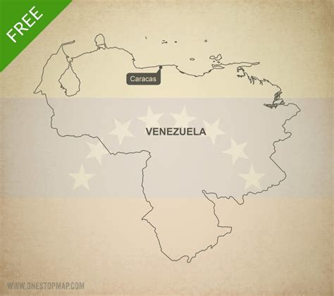 Free Vector Map Of Venezuela Outline One Stop Map