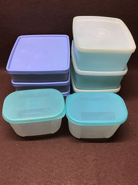 Eight Vintage Tupperware Storage Containers With Lids Lunch Etsy