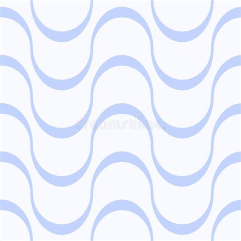 Seamless Pattern With Blue Wavy Lines Vector Illustration Stock