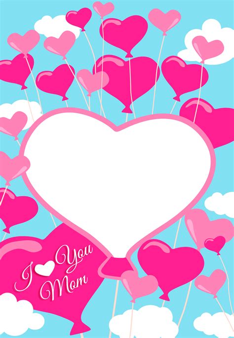 I Heart You Mom Mothers Day Card Free Greetings Island Mothers Day Card Template