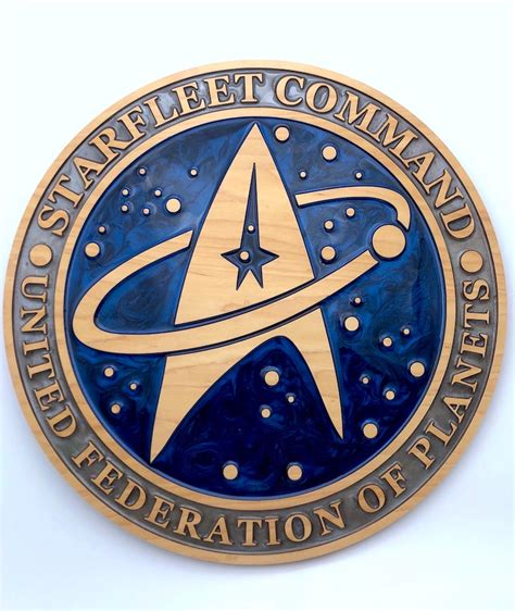 Star Trek Starfleet Command Badge Sign United Federation Of Etsy