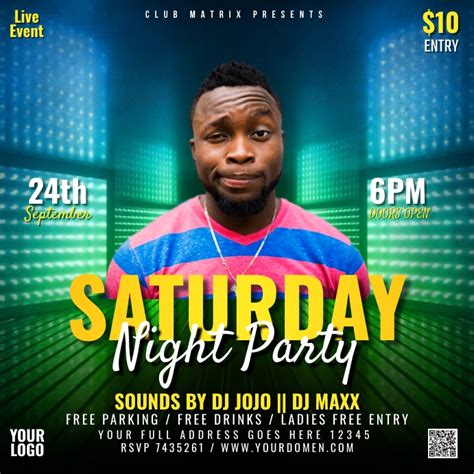 Saturday Night Party Template Postermywall