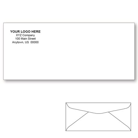 Custom Printed 10 Regular Envelopes 4 18 X 9 12 White Wove 24 Lb