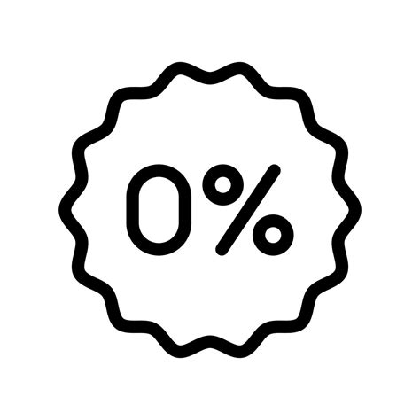 Zero Percent Tag Badge Sticker Label Icon In Line Style Design