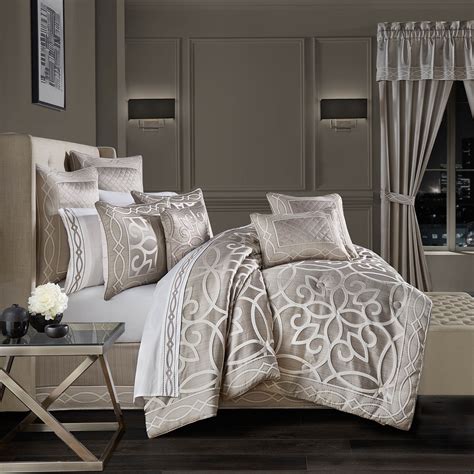 Deco California King Piece Comforter Set In Silver By J Queen New York
