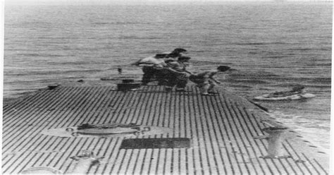 George Hw Bush Being Rescued By Uss Finback Ss 230 After Being