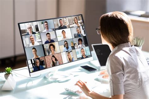 Virtual Video Conference Business Meeting Stock Photo Image Of