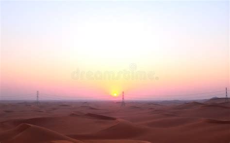 Pastel Colored Desert Sunrise In Riyadh Saudi Arabia Stock Image