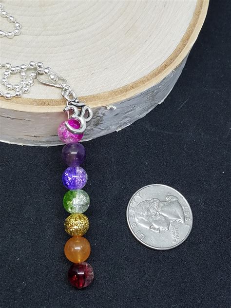 7 Chakra Crystal Necklace Crystal Healing Necklace Chakra Om Jewelry
