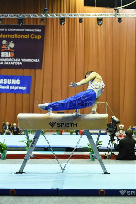 Male Gymnast Performing On Pommel Horse Editorial Stock Photo Image