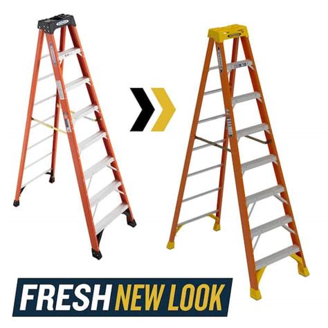 Werner 8 Ft Fiberglass Step Ladder 12 Ft Reach Height With 300 Lbs