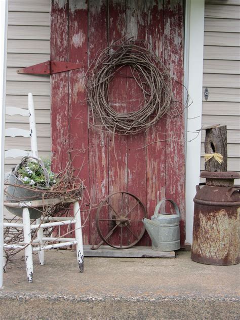 Country Porch Country Decor Rustic Old Barn Doors Rustic Front
