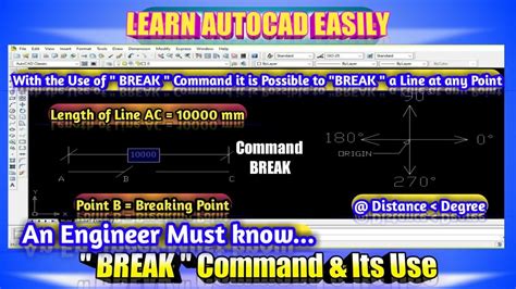 Break Command In Autocad Ll Autocad Break Command Llbreak A Line At A