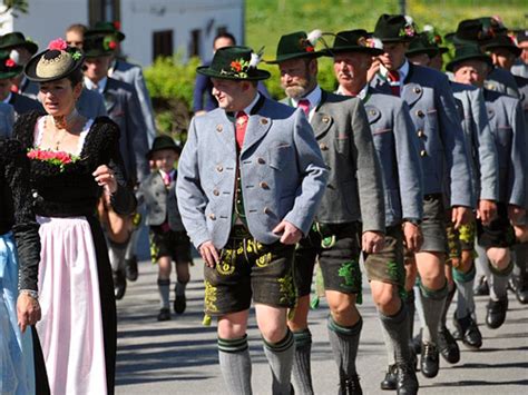 Traditional Bavarian Germany Folk Dress Dirndl Dress And Lederhosen