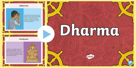 Dharma Hindu Dharma Information Powerpoint Twinkl
