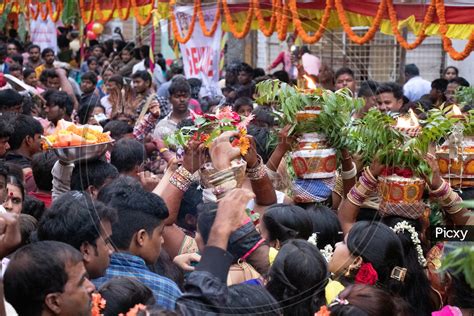 Image Of Bonalu Festival Celebrations At Lal Darwaza Temple In