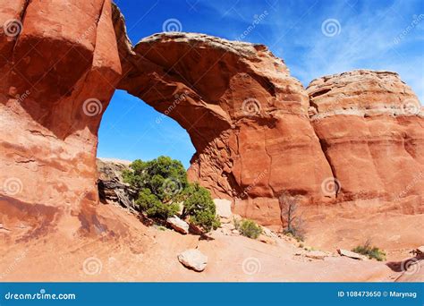 Amazing Utah Landscape With Red Sandstones In Arches National Pa Stock