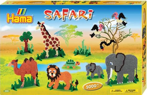 Boîte Hama 5000 Perles Midi Animaux Safari Technique à Repasser