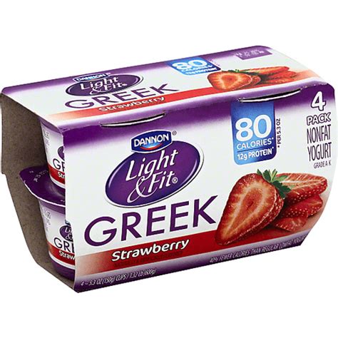 Light And Fit Yogurt Greek Nonfat Strawberry 4 Pack Greek Carlie Cs