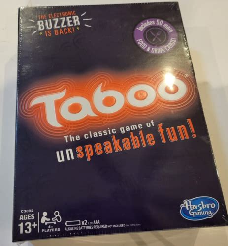 Taboo The Game Of Unspeakable Fun Board Game Hasbro W Buzzer New Sealed Ebay