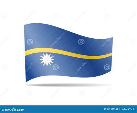 Waving Nauru Flag In The Wind Flag On White Vector Illustration Stock