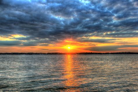 Bright Cloudy Sunset In Madison Wisconsin Image Free Stock Photo