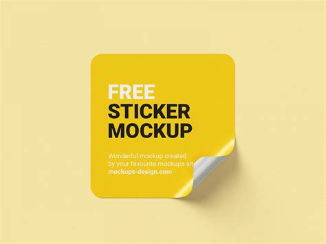 Square Sticker Psd Mockup Mockupsq