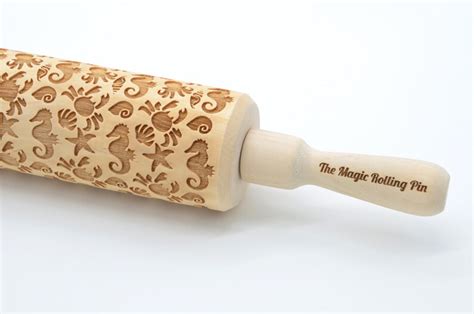Sea Pattern Embossing Laser Cut Rolling Pin Turtles And Sea Etsy