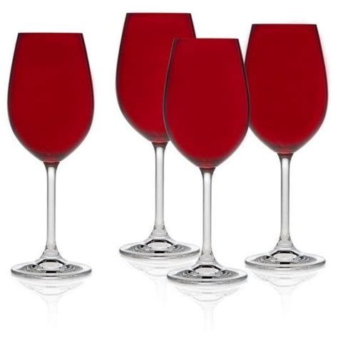 Godinger Red Meridian Red Color White Wine Glasses Set Of 4 16 Liked On Polyvore Featuring