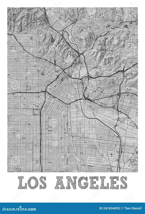 Los Angeles Verenigde Staten Stadsplattegrond Stock Illustratie